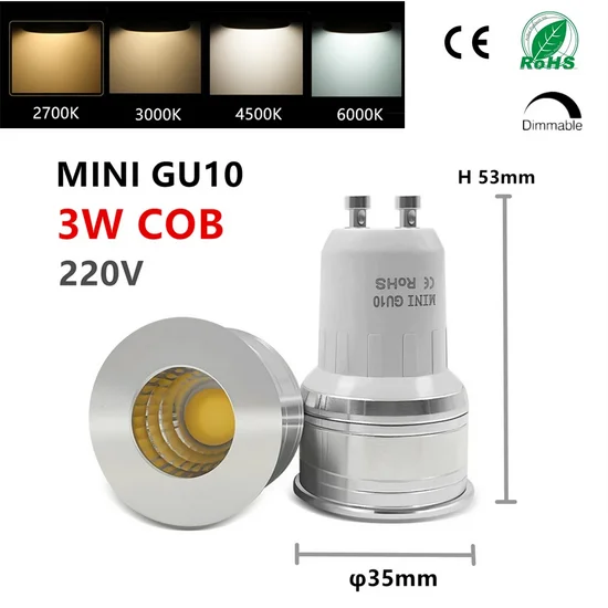 

1W 3W LED Light Bulb MR16 12V Dimmable 35mm Mini Spotlight Bulb GU5.3 GU10 E27 COB Lamps 220V 110V