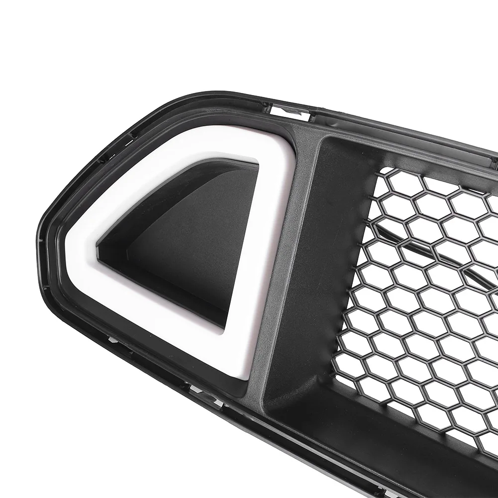 Front Grille Center Grill w/ LED Light Lamp for Ford Mustang 2015 2016 2017 White /Green