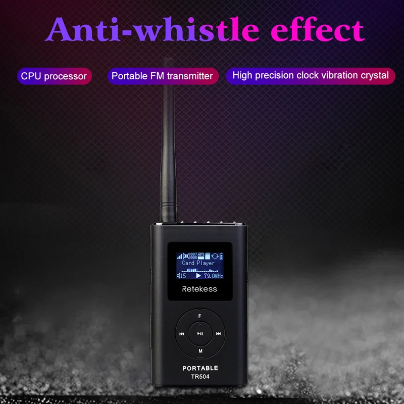 Беспроводной fm передатчик RETEKESS TR504 0 6 Вт MP3 портативный для церкви автомобиля