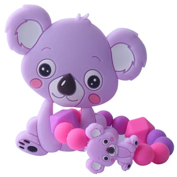 

Silicone Baby Teether Cute Cartoon Animals Charms Bracelet Baby Teething Silicone Beads BPA Free Chewable Toys