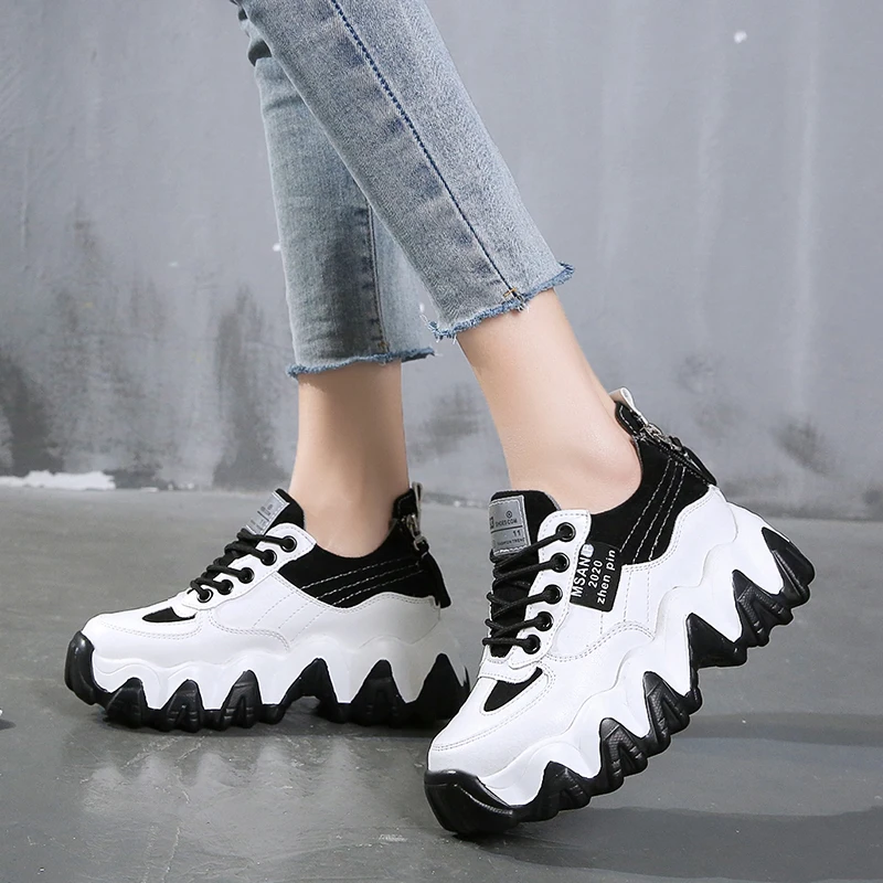

Suede Thick Sole Sneakers Women Mixed Colors Platform Sneakers Women Spring Fashion Chunky Trainers Ladies 2020 Dad Shoes