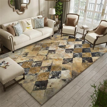 

Retro Geometric Style Carpets Living Room Sofa Area Rugs Home Decor Hallway Kitchen Floor Mats Bedroom Household Non-Slip Carpet
