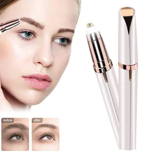 Триммер для бровей для женщин для удаления волос бровей безболезненный Портативный Прецизионный электрический триммер для бровей с светодиодный светильник с аккумулятором