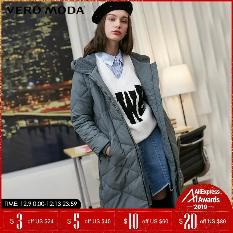 Vero Moda съемный рукав меховая подкладка капюшоном зимний длинный пуховик пальто