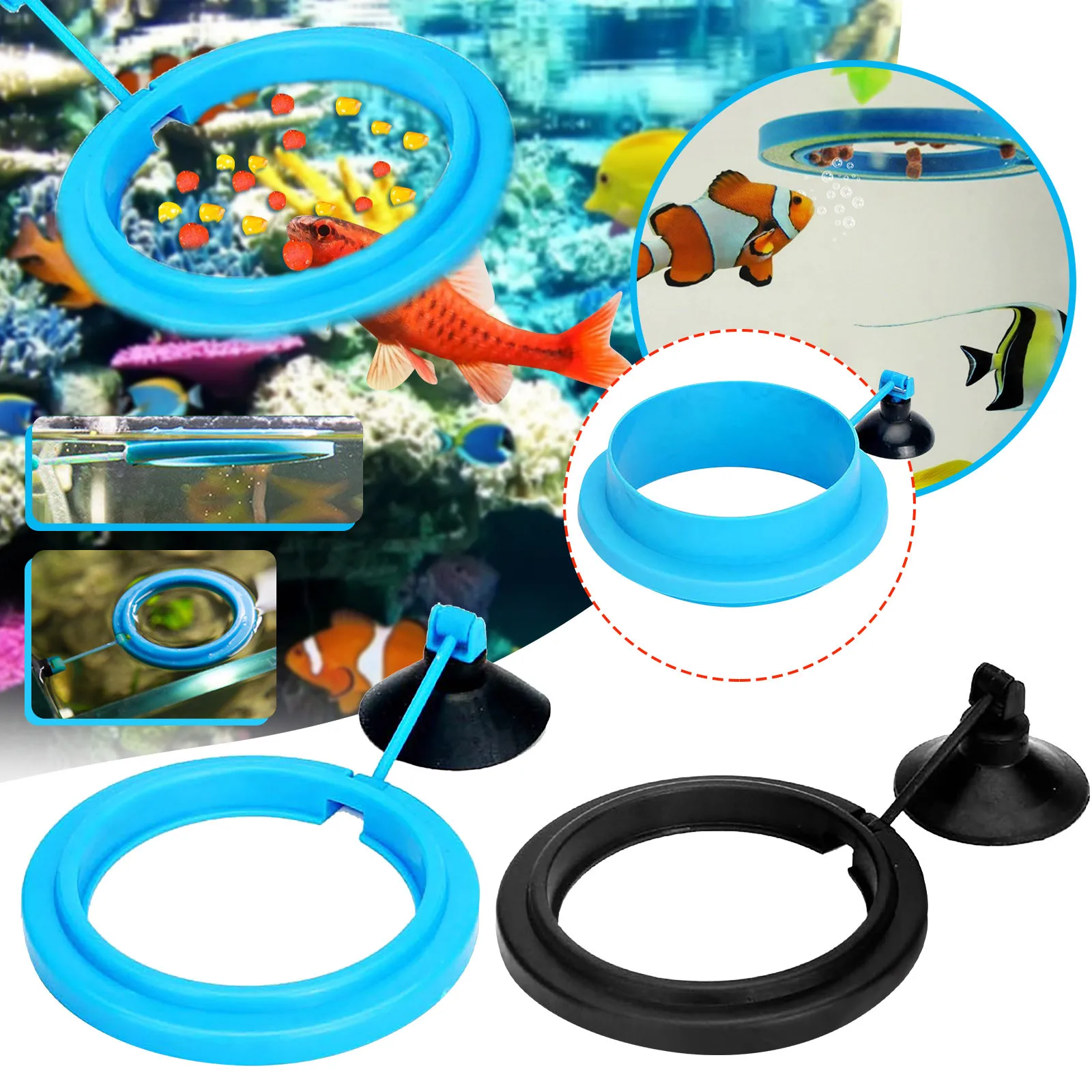 New Aquarium Feeding Ring Fish Tank Station Floating Food Tray Feeder