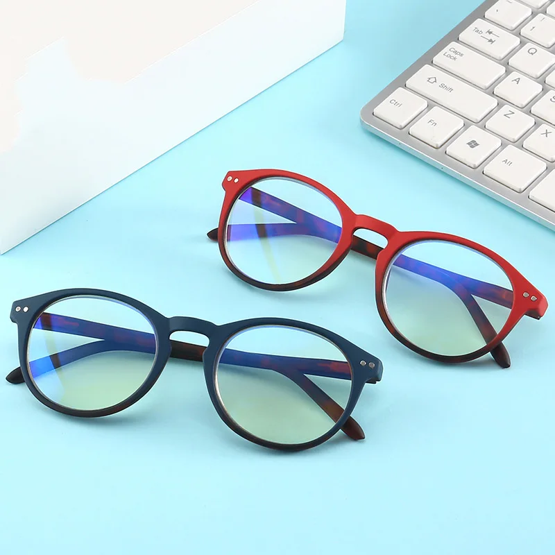 

Reading Glasses Spring Hinge Round Mens and Womens Readers Blue Light Blocking Glasses Computer Eyewear Clear Lens