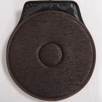 

Rotating Non-Slip Tie On Rotating Seat Mobility Revolving Office Aid Seat Car Seat Foam Pad Swivel Dark Brown