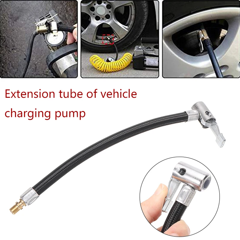 1pcs 20cm Locking Air Chuck With Air Hose Inflator Adapter Extension