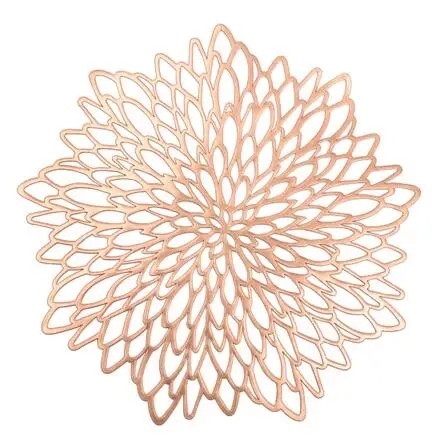 Rose Gold Круглый подстаканник, Изоляционные Коврики для стола, подушечки, пластиковая настольная салфетка, Нескользящие Коврики для кофе, чая, коврики для кухни, украшение - Цвет: Rose Gold