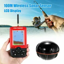 Portable Depth Locator Fish Finder with 100M Wireless Sonar Sensor Echo Sounder Fishfinder LCD Display Waterproof Sea Fishing