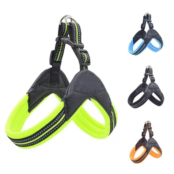 

Advanced luxury nylon mesh Reflective Dog Harness Vest Breathable Mesh Pet Dogs Harness Dog Collar Leash Rope Accessories