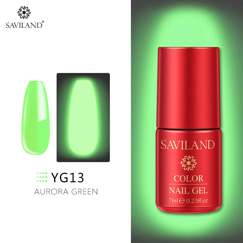 Saviland флуоресцентный Гель-лак неоновый светится в темноте светильник Гель-лак для ногтей 19 светящийся цвет изменение в ночной гель-лаковый клей - Цвет: 7ml YG13