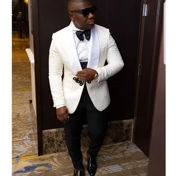 

New Stylish 3 Pieces Mens Suits for Wedding Shawl Lapel Groom Suits Slim Fit Italian Wedding Tuxedos Jacket+Pants+Vest