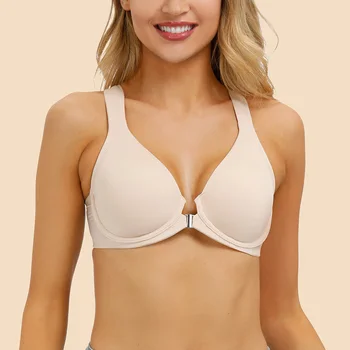 

Big Size Women Bras Full Cup Sexy Lingerie Front Closure Minimizer Brassiere Underwire Bralette B C D E F G H I Cup