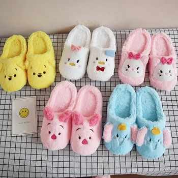 

Cartoon Slippers Dumbo Pig Women Pink Cat Anti-Slip Indoor Home Slippers Anime character Shoes Bedroom Warm Soft Christmas gift