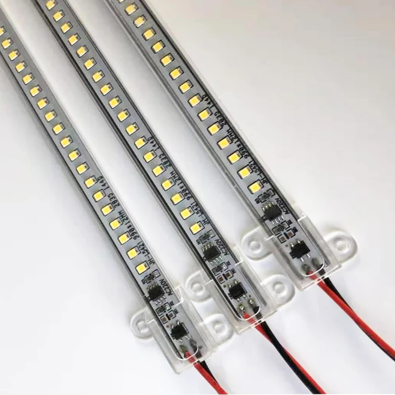 LED Bar Light 220V 30cm 50cm SMD2385 72LEDs Rigid LED Tube Clear Shell for Kitchen Under Cabinet Warm White Cold White