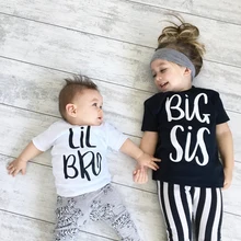 Комплект «Большая сестра и маленький брат»; детская футболка для мальчиков и девочек; боди для новорожденных; комбинезон; комплект с футболкой