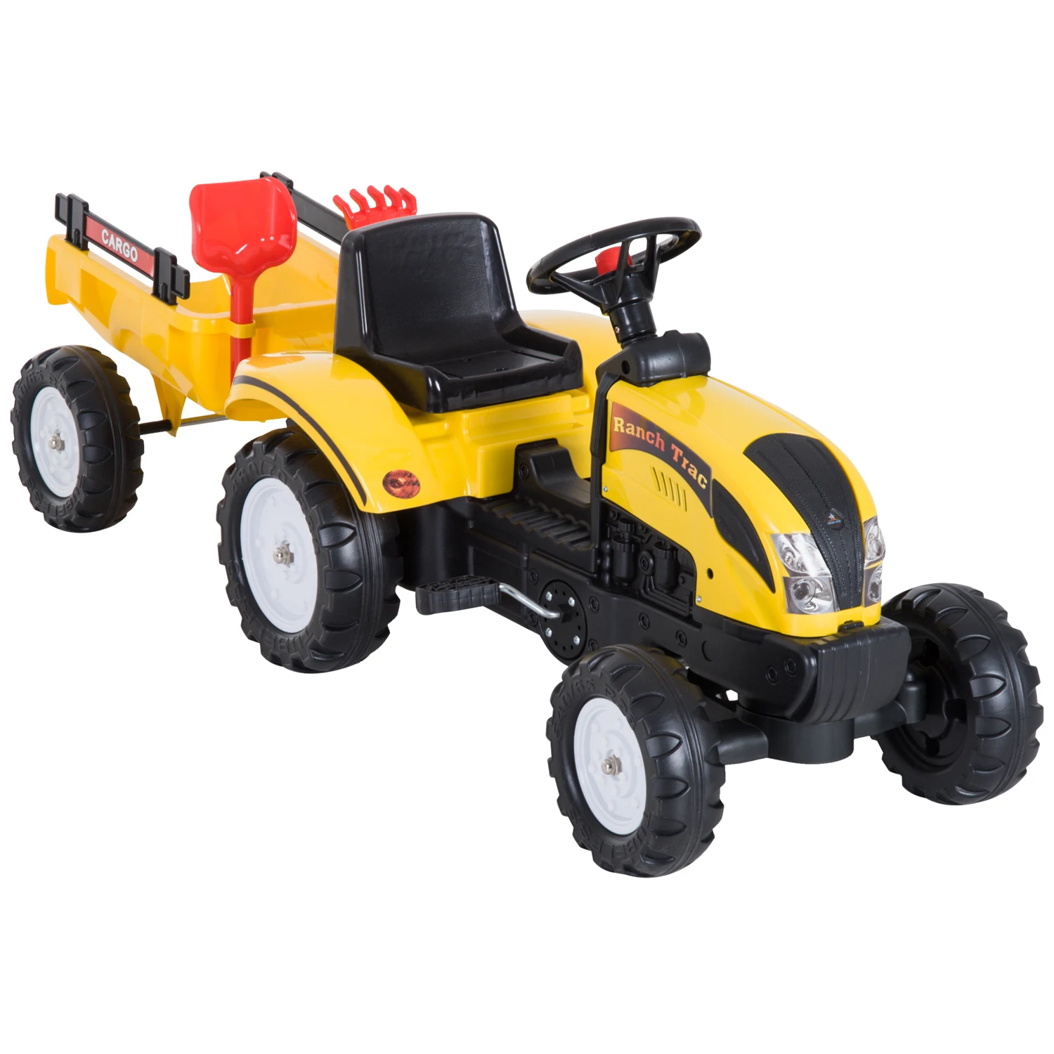 HOMCOM Pedal Tractor with Trailer 123 × 42 51 cm | Игрушки и хобби