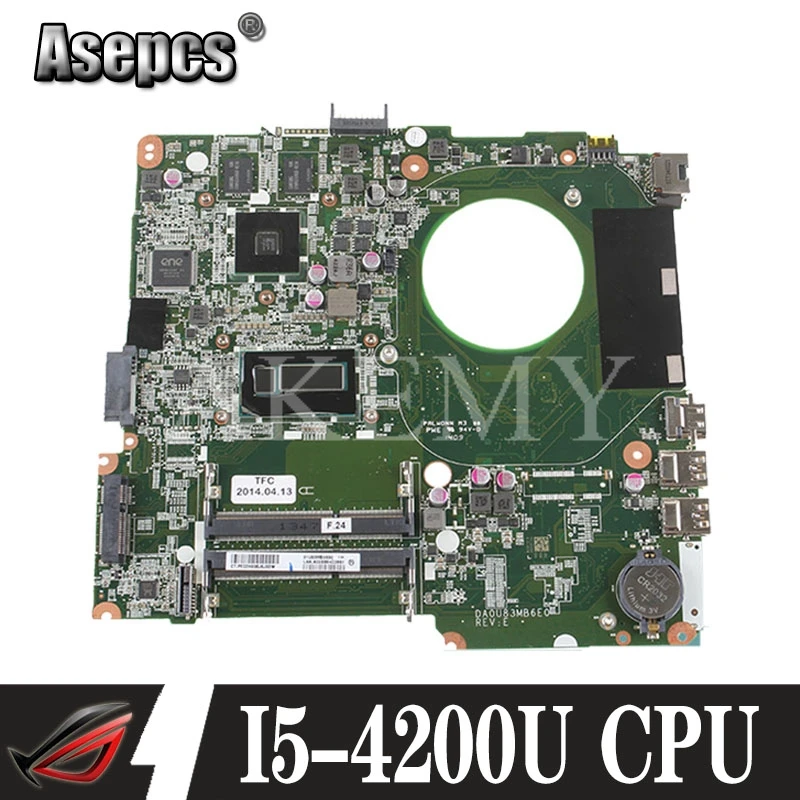 High quality 734426-501 734426-001 734426-601 For HP 14-N Motherboard I5-4200U DSC 8670M 2GB DA0U83MB6E0 REV:E 100% Tested | Компьютеры и