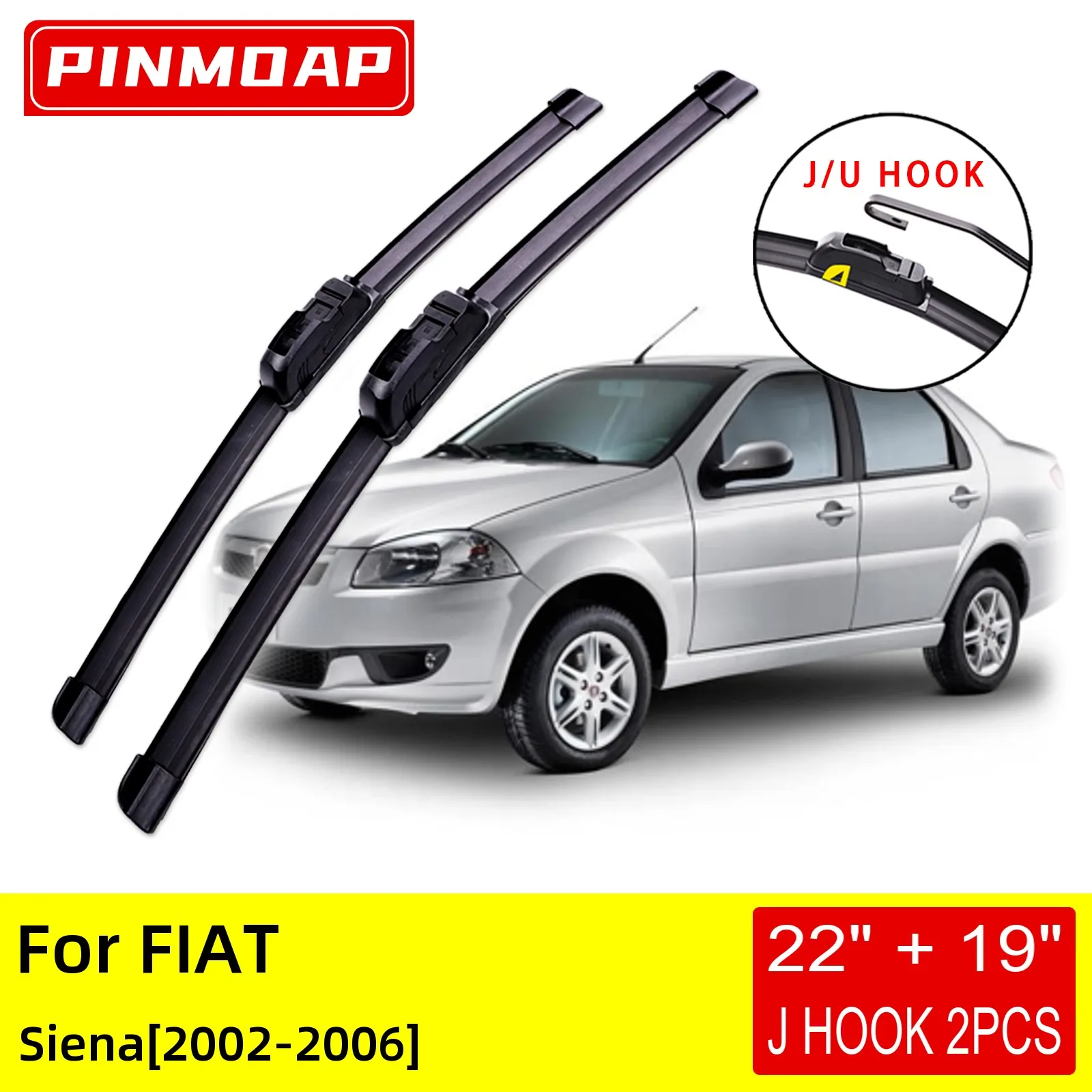 Escobillas de limpiaparabrisas delanteras, de corte, gancho J, Siena para FIAT 2002, 2003, 2004, 2005, 2006|Limpiaparabrisas| - AliExpress