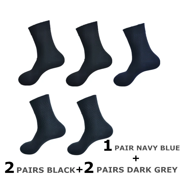 2Black2DarkGrey1Blue Теплые мужские носки, повседневные деловые дышащие мужские носки для путешествий, 5 пар/партия, новые классические длинные носки, высокое качество, удобные носки - Цвет: 2Black2DarkGrey1Blue