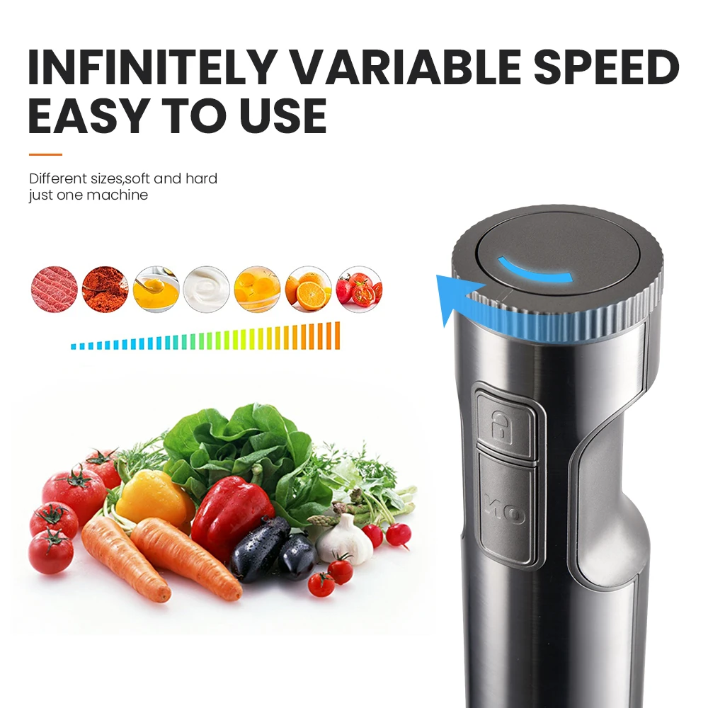 MIUI Immersion Handheld Blender - Blenders for Kitchen Hand Mixer Set,  14-Speed Stainless Steel Blade & Body Hand Stick, Hand Blender Electric  With