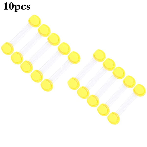 10 шт./партия, защита от блокировки для детей, запирающиеся двери для детей, безопасность для детей, пластиковый защитный замок - Цвет: Yellow-10pcs