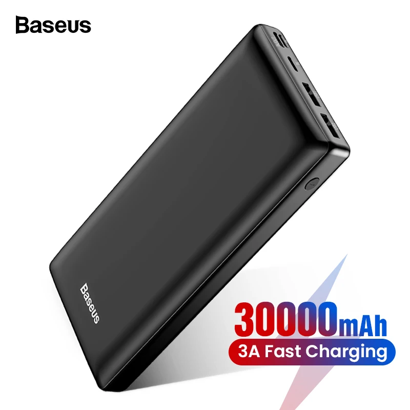 Baseus 30000 мАч Внешний аккумулятор для iPhone 11 samsung Xiaomi внешний аккумулятор USB C PD Быстрая зарядка внешний аккумулятор USB зарядное устройство