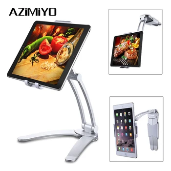 

AZiMiYO Tablet Stand Wall Desk Tablet Mount Stand for 5-10.5 inch Width Tablet Metal Ipad Stand For iPad Holder