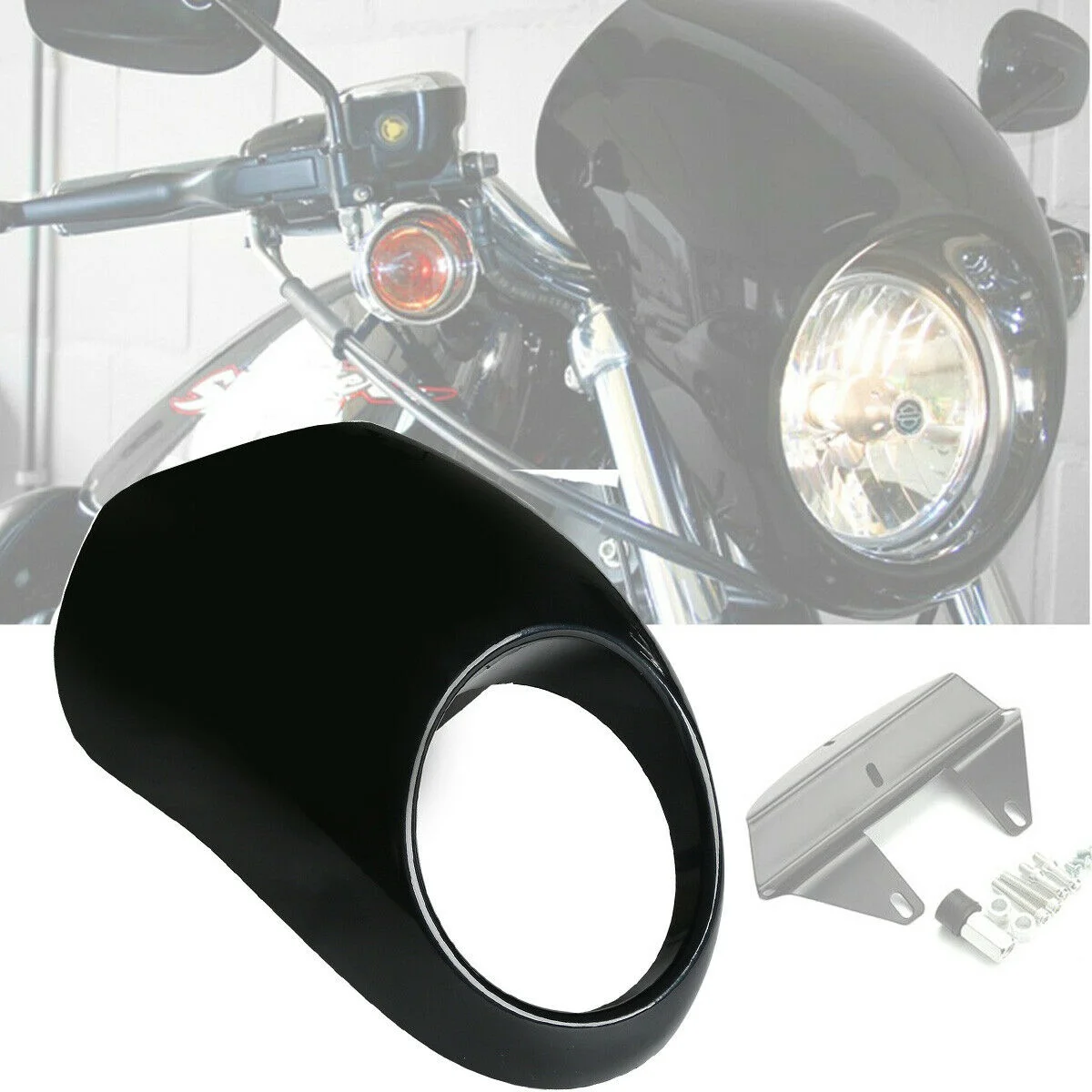 

Motorcycle Black Upper Headlight Fairing Mount Accessories Fits For Harley Sportster Dyna XL 1200 883 1973-2023 Motorcycle