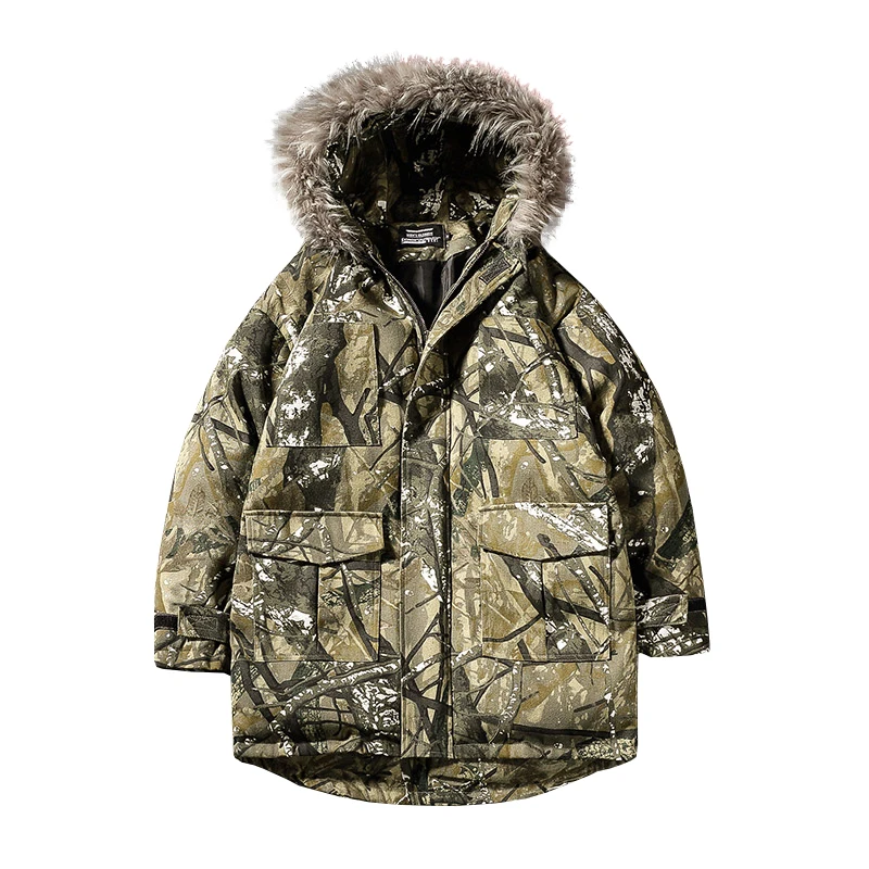 Мужские зимние длинные пальто, теплые пуховики с капюшоном, повседневные Длинные куртки, новые модные камуфляжные зимние куртки, теплые парки 5XL
