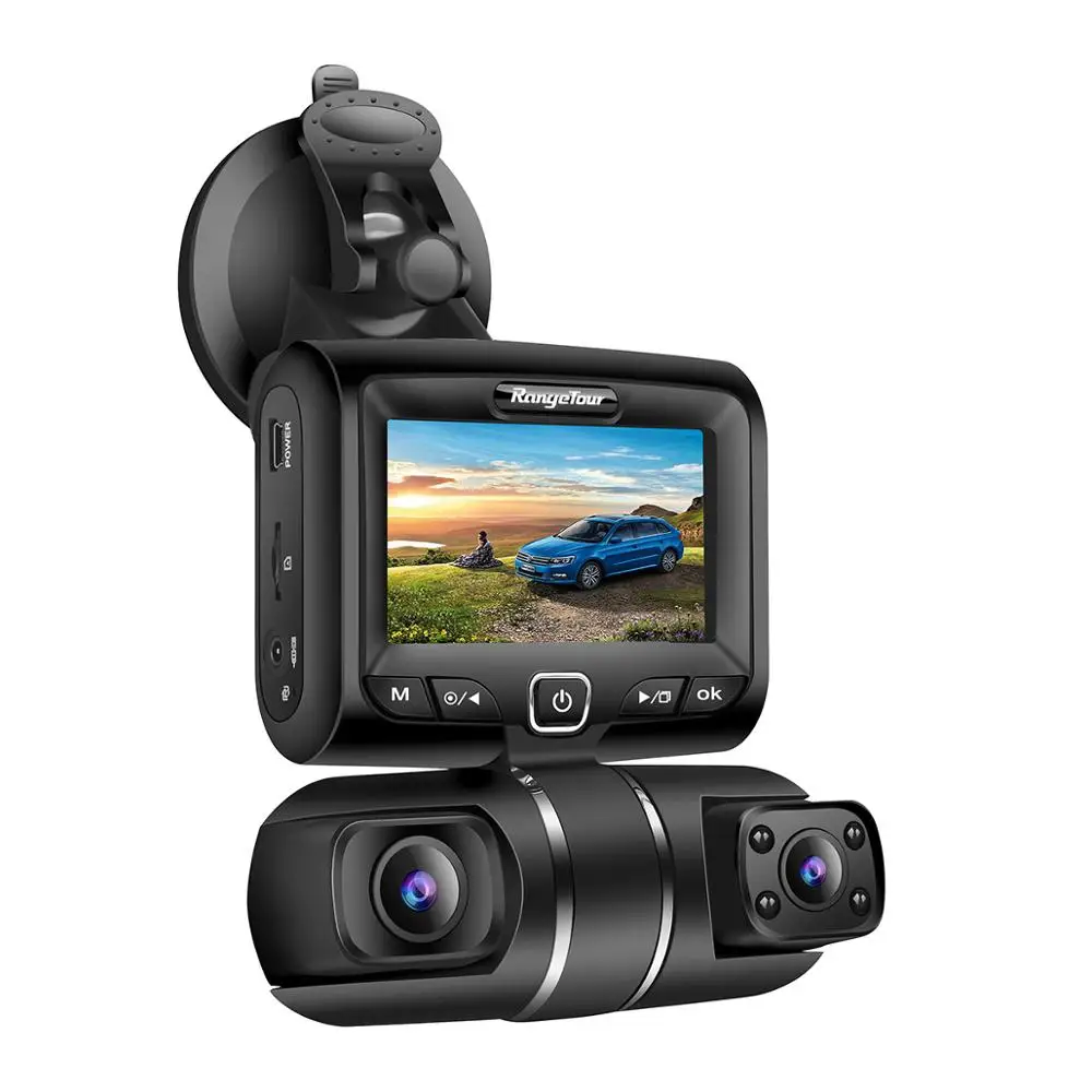 Range Tour Car DVR Dash Camera D70 GPS WiFi ADAS поворачивается на 360 градусов спереди и в каюте как 1080P