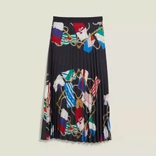 Новая женская шифоновая плиссированная юбка миди с цветочным принтом