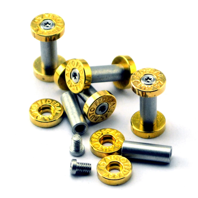 

2sets M2.5-8MM Brass Bottom Fire Screw Knife Handle Patch Rivet Screw Stainless Steel Pair Lock Straight Knife Fastener Tool DIY