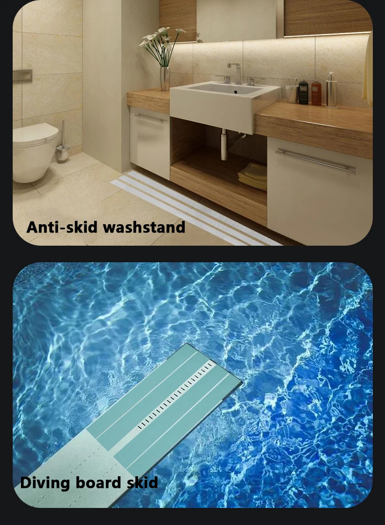 Safe Anti Slip Stairs Tapes DIY Bathroom Anti Slip Stickers Warning Stripes Emergency Lines Wall Sticker