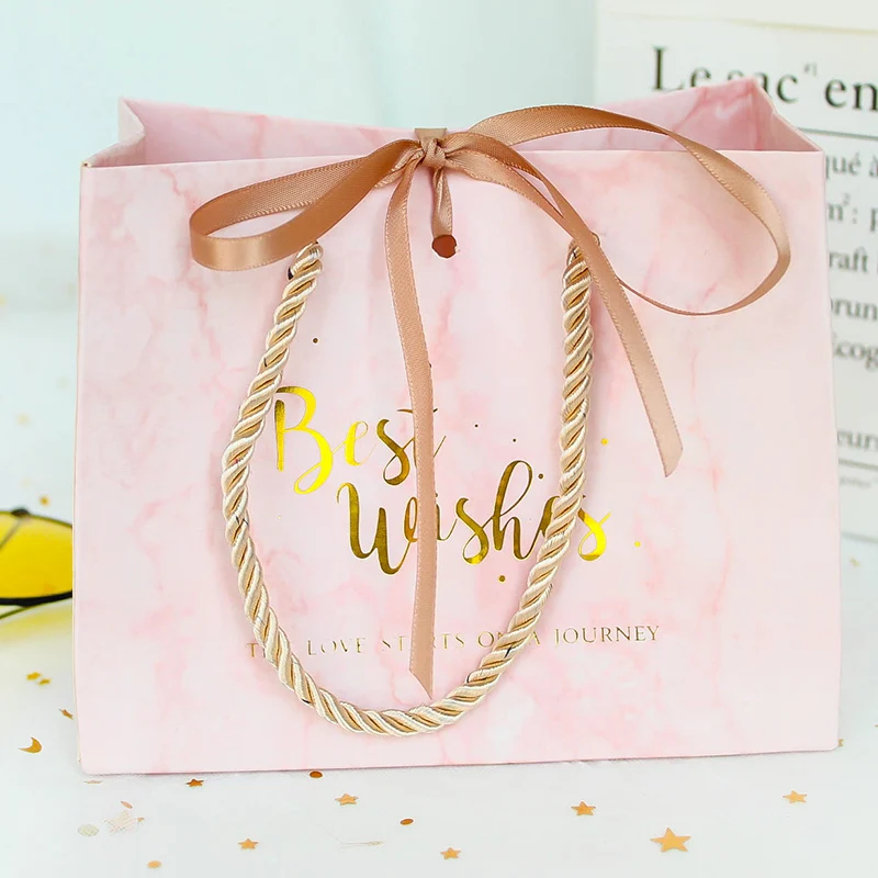 2020 new arrival wedding gift bag Marble pattern packaging box with ribbon favors paper for candy cookies tableware | Дом и сад