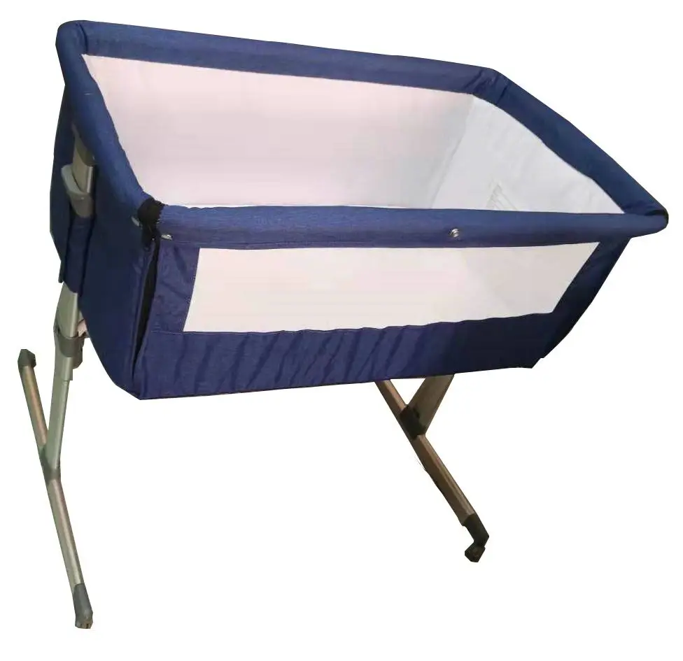 Брендовая Европейская кроватка, комбинированная большая кровать, съемная многофункциональная портативная складная Колыбелька, прикроватная кровать для новорожденных - Цвет: blue