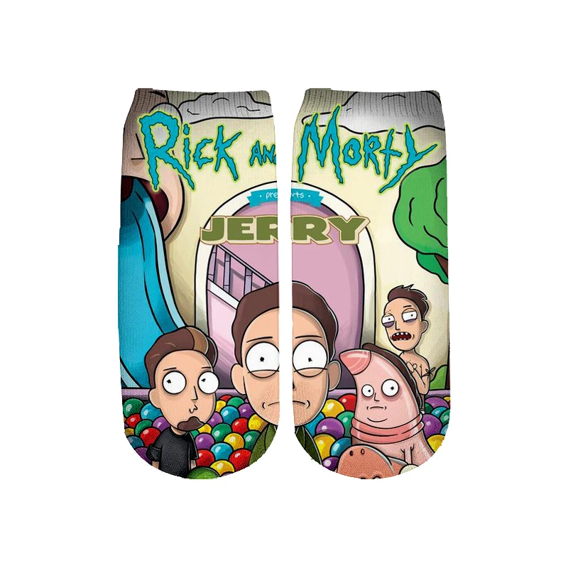 PLstar Cosmos/Новинка года; милые короткие носки с 3D принтом с героями мультфильмов Rick and Morty для мужчин и женщин; корейские носки в стиле Харадзюку; WZ = 2225 - Цвет: color as the picture