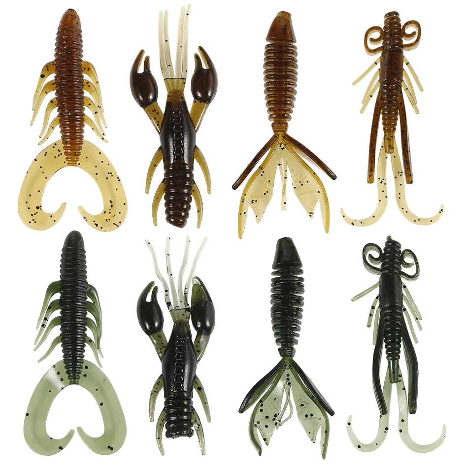 

4Pc Soft Worm Fishing Lure Ghost shrimp / Cowtail Silicone Bait Artificial Softbait go Fishing Fish Goods Tackle For fishing