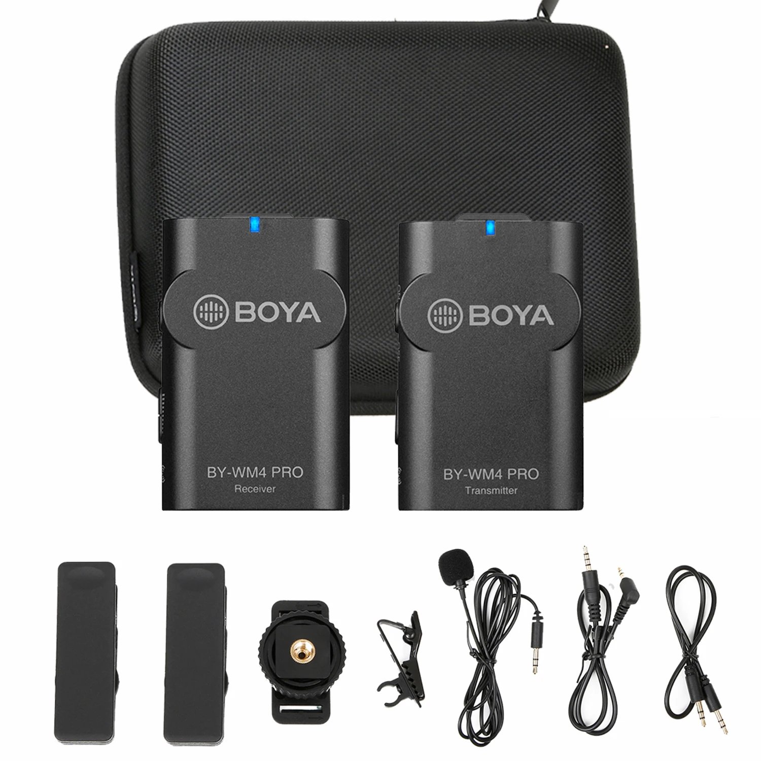 BOYA BY-WM4 PRO K1-K6 2.4GHz Professional Wireless Condenser Microphone for PC Mobile Phone iPhone Android Lavalier Microphone 