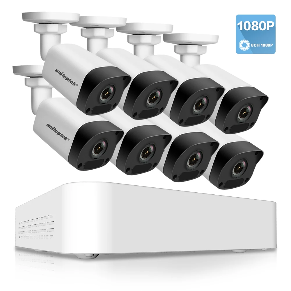 

8CH 1080P POE NVR With 8Pcs 2MP IP Camera Outdoor Smart IR 30m CCTV Security System 200M POE Distance Video Surveillance System