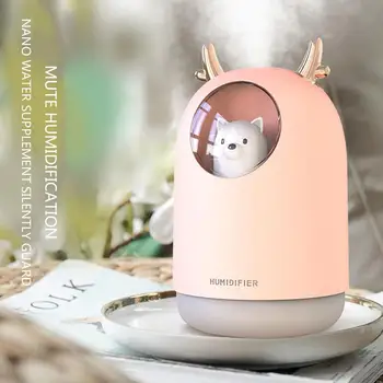 

300ml Usb Home Cute Bear Mini Humidifier Cute Pet Ultrasonic Diffuser Aromatherapy Air Oil Cool Appliances Household Mist I0Z8