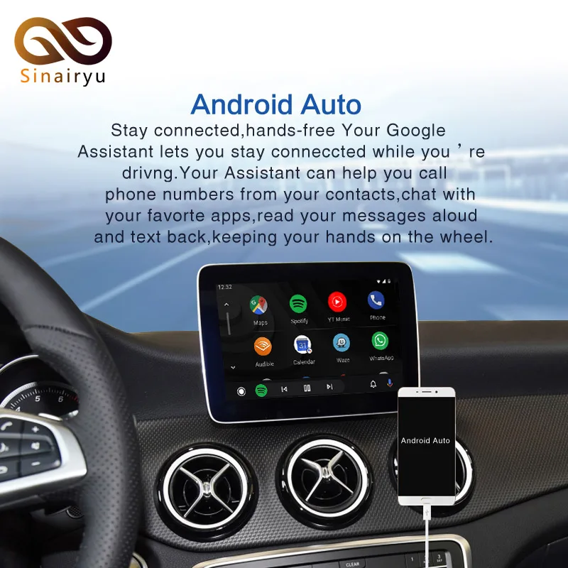 2021 Wireless Apple Carplay For Mercedes NTG5.0/4.5/4.7/4.0 A/B/C/E/S/GLK/GLA/GLC/SLK/ML Class Android Auto iOS Mirror Car play