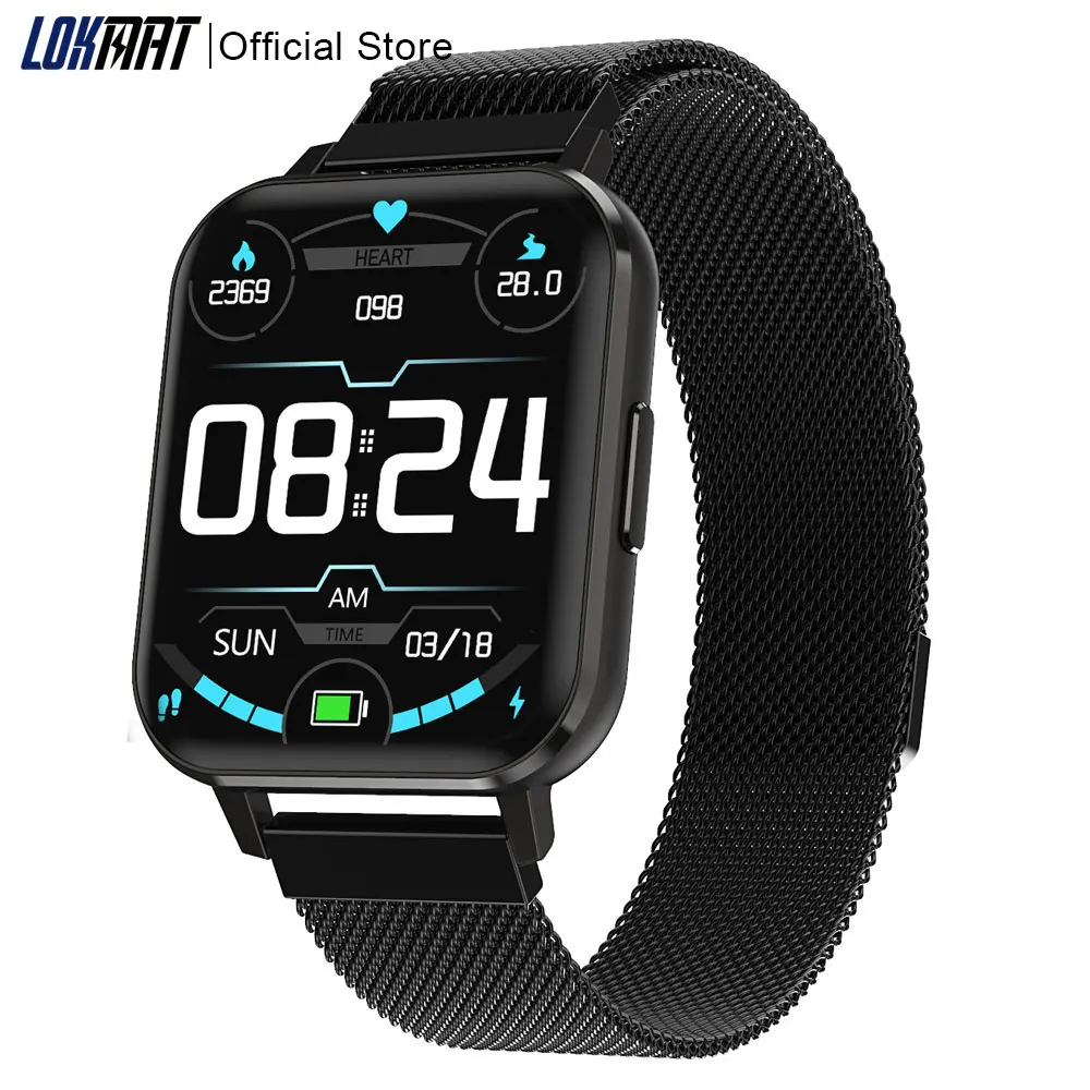 LOKMAT 1.78 inch HD Screen Smart Watch 2020 Waterproof Heart Rate Monitor Fitness Tracker Men Sport SmartWatch for Android