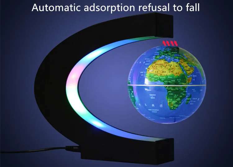 Магнитная левитация плавающая Карта мира Глобус вращающийся цветной светодиодный светильник Ночной светильник " модные подарки украшение дома настольные лампы