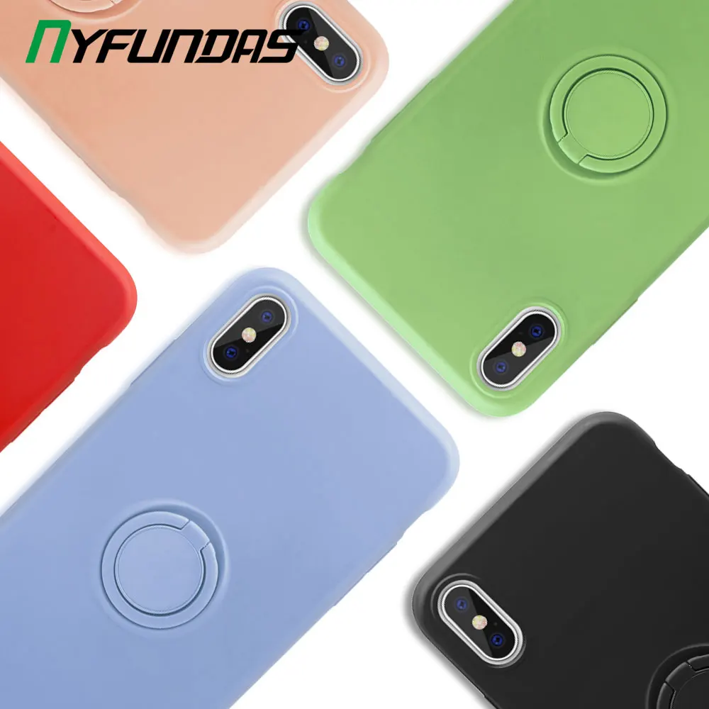 Чехол с кольцом на палец для Apple iPhone XR X XS Max 8 Plus 7 6 6S Силиконовый противоударный