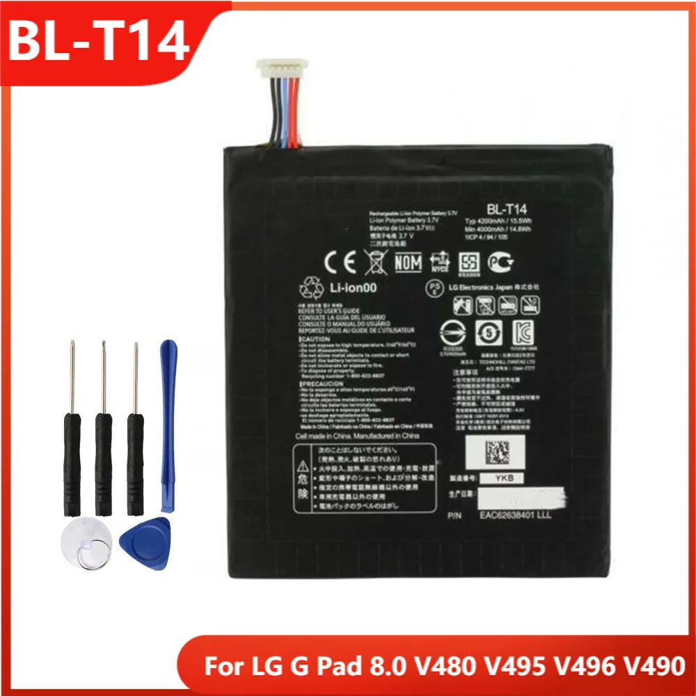Original Tablet Battery BL-T14 For LG G Pad 8.0 V480 V495 V496 V490 Replacement Rechargable Batteries 4000mAh With Free Tools | Мобильные