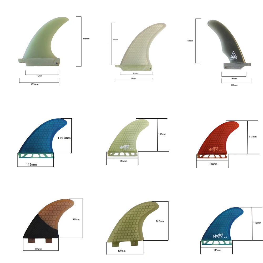Aletas individuales para tabla de surf, juego de tres aletas para FCS/FUTURE B