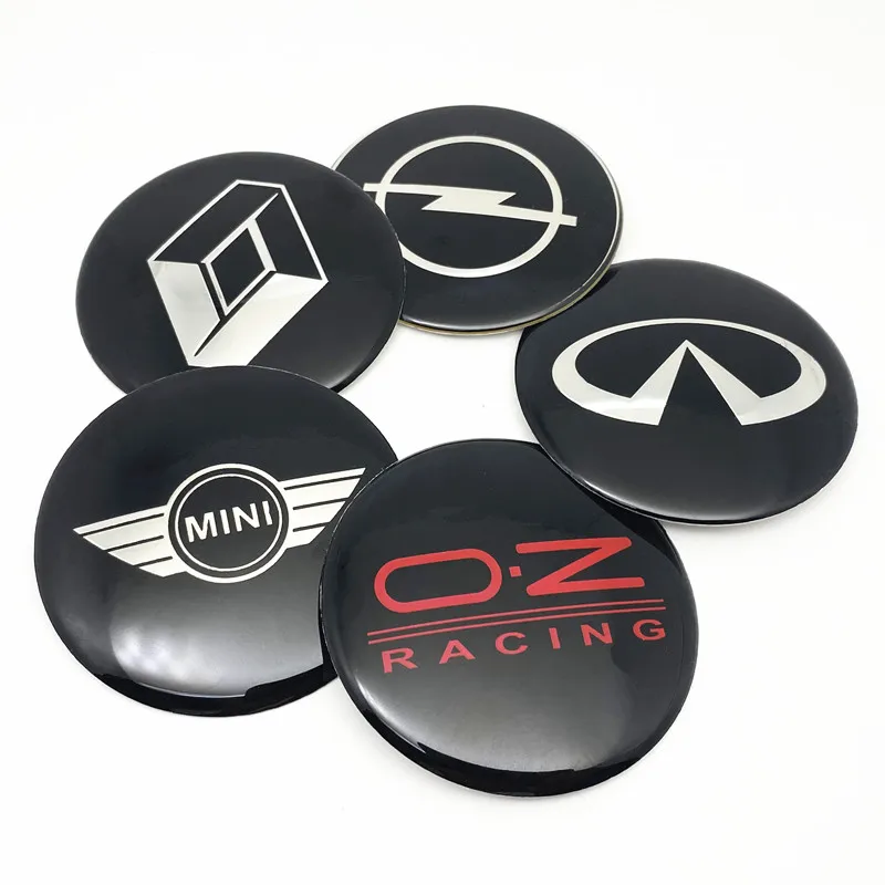 

4pcs 56mm or 65mm 3D Car Styling Stickers Emblem Badge For Infiniti OZ Renault Opel mini Car Wheel Cap Logo Accessories Decals