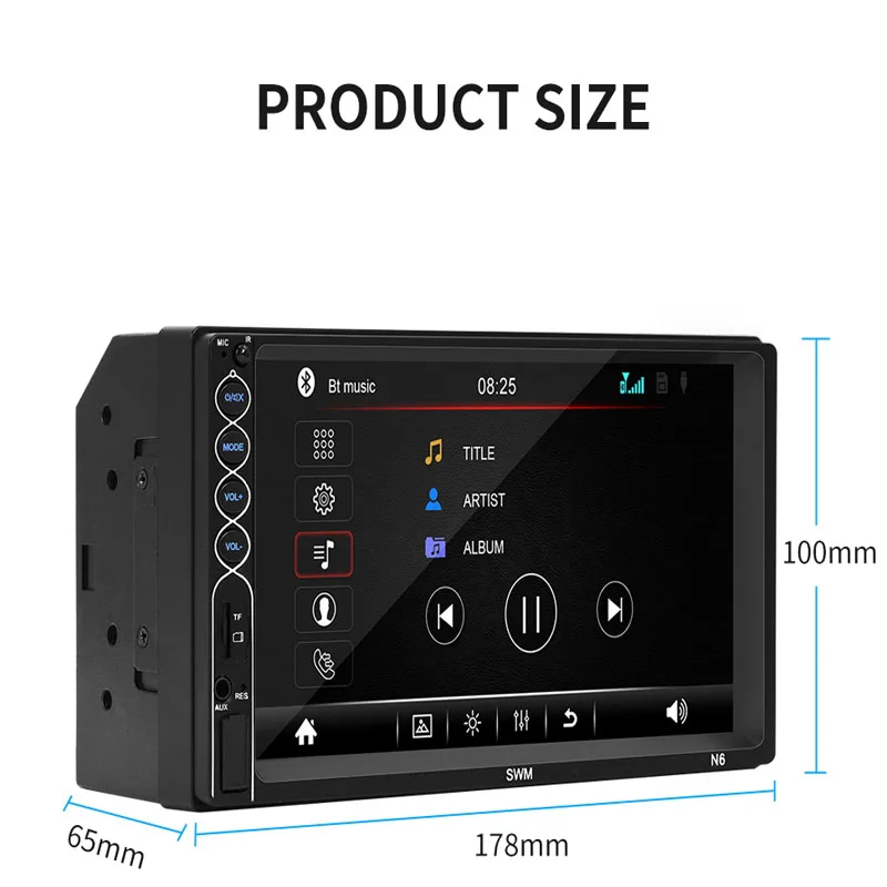 Двойной 2DIN автомобильный мультимедийный MP5 плеер " сенсорный экран Bluetooth USB AUX FM Радио стерео